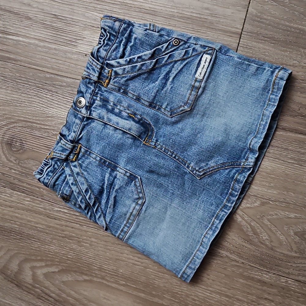 Calvin Klein Jeans Denim Blue Jean Skirt With Attached Shorts SKORT Toddler 3T